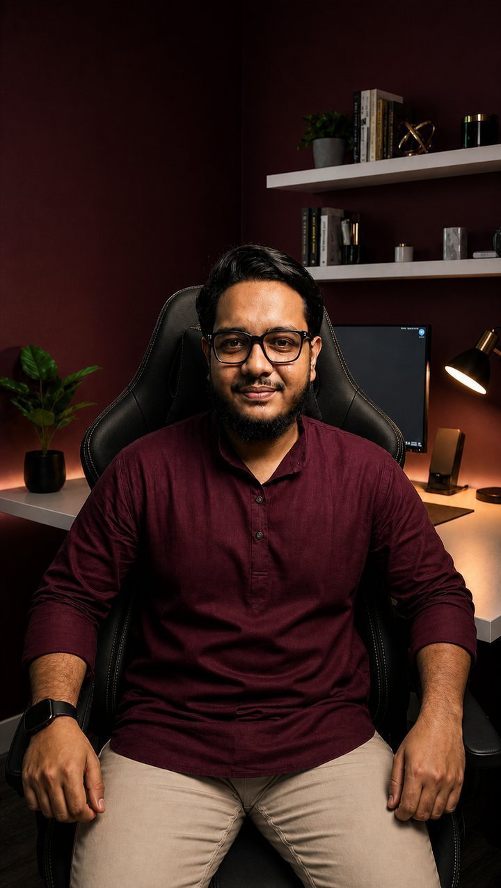 Aiat, Founder, Owner and CEO of Matrix Media Agency, at the studio desk